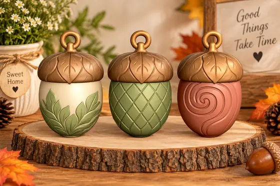 Autumn Acorn Ornament Set 3D STL