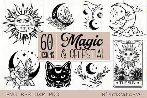 Magic and Celestial SVG Bundle 60 Design
